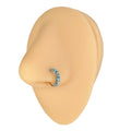 Blue 7 Crystal Gem Nose Hoop image 0