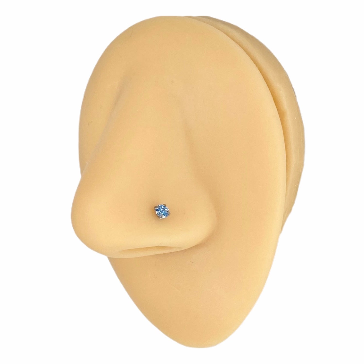Blue Prong Cubic Zirconia Nose Stud image 0