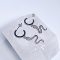 Silver Blinged Out Snake Stud Earrings image 0