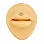 Silver Paved Round CZ Flower Flat Back Stud image 1