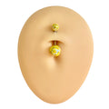 Yellow AB Coated Splash Effect Belly Bar  image 0