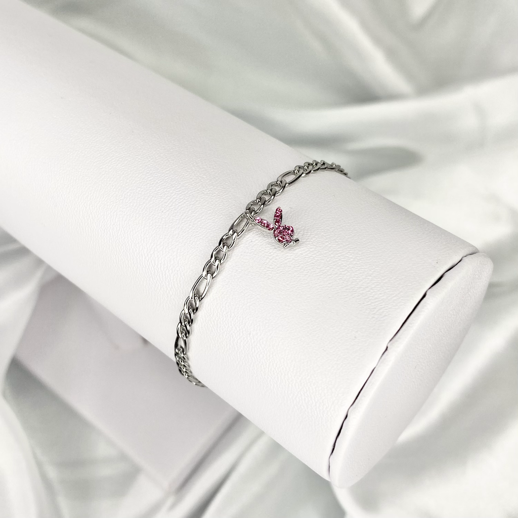 Pink Mini CZ Playboy Bracelet image 0