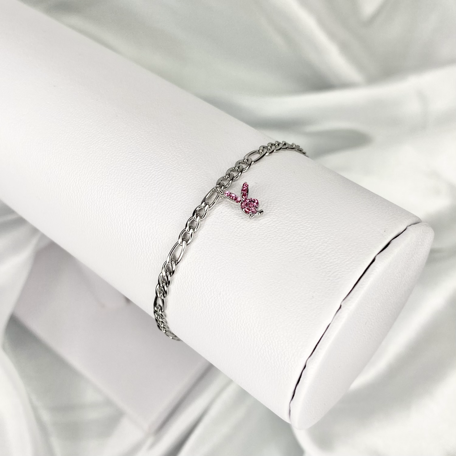 Pink Mini CZ Playboy Bracelet image 0