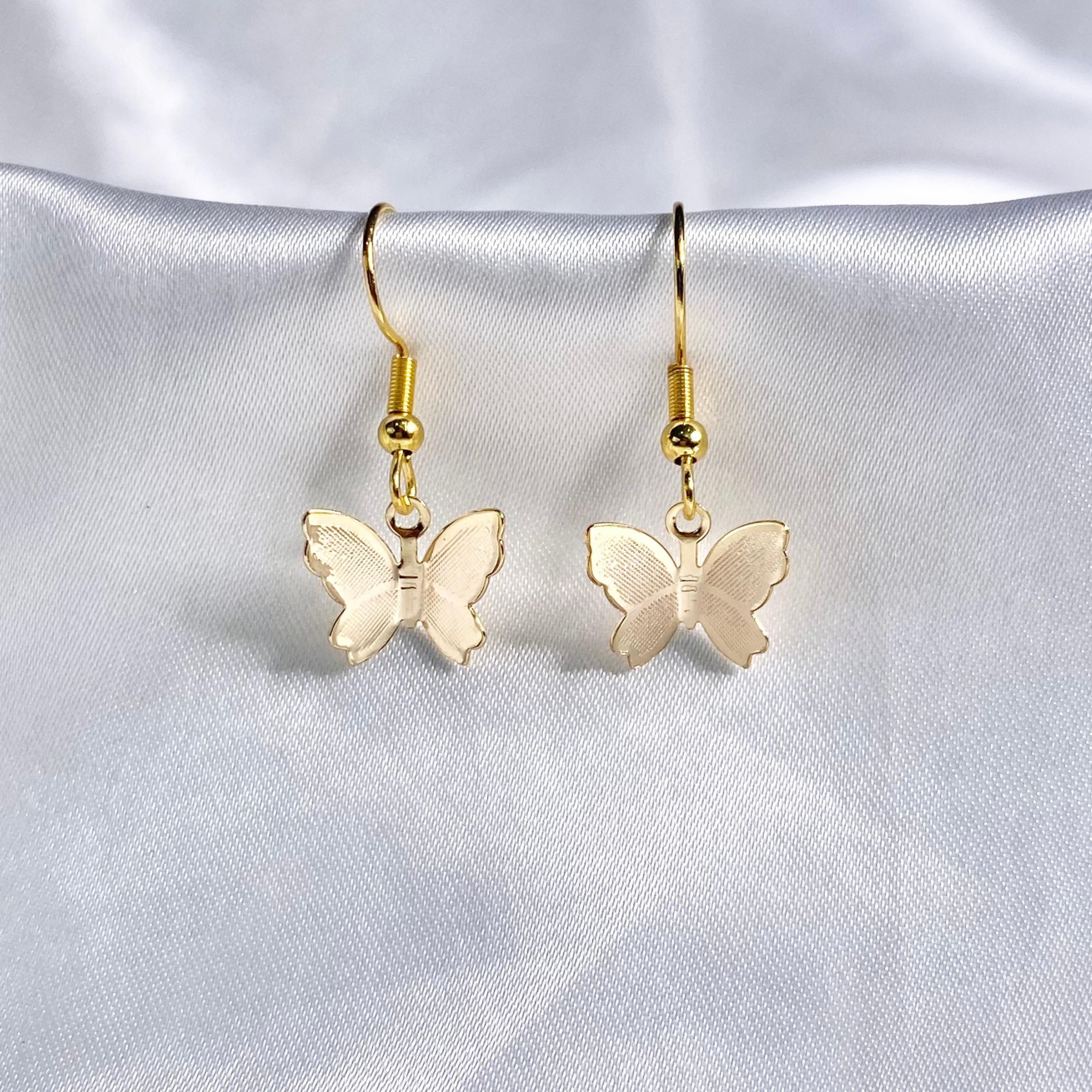 Gold Mini Minimalist Butterfly Earrings image 0