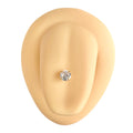 Gold Cubic Zirconia Circle Prong Tongue Bar image 0