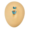 Blue Double Butterfly Belly Bar  image 0