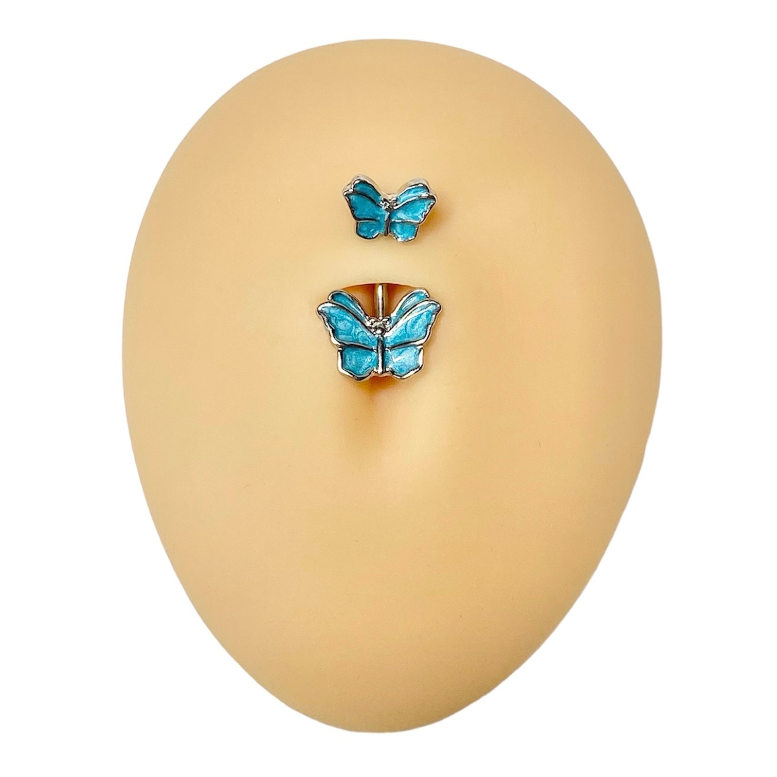 Blue Double Butterfly Belly Bar  image 0