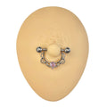 Pink Royal CZ Nipple Bar image 0