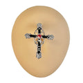 Black Red Gem Cross Reverse Belly Bar image 0