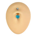 Blue Heart Cubic Zirconia Prong Belly Bar image 0