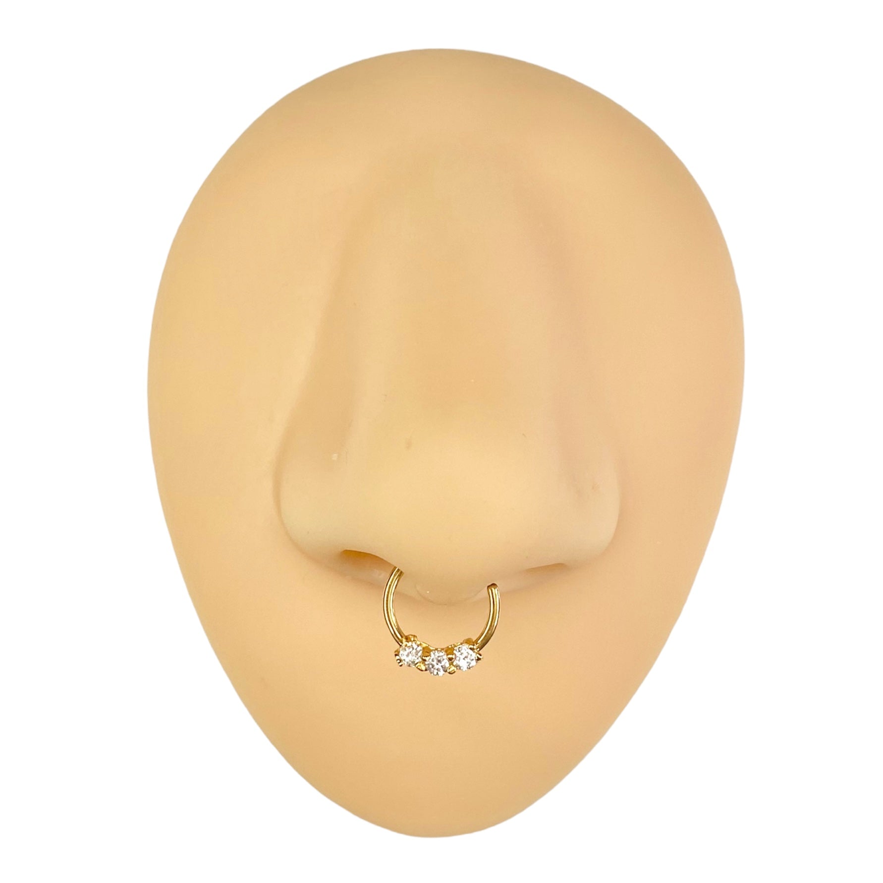 Gold 3 CZ Bendable Hoop image 0