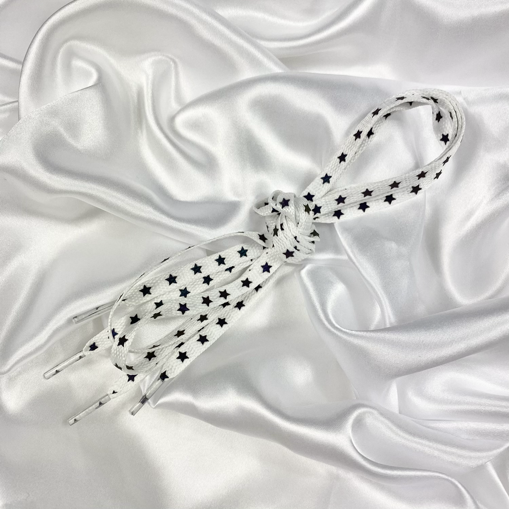 White Rainbow Reflective Star Shoe Laces image 0