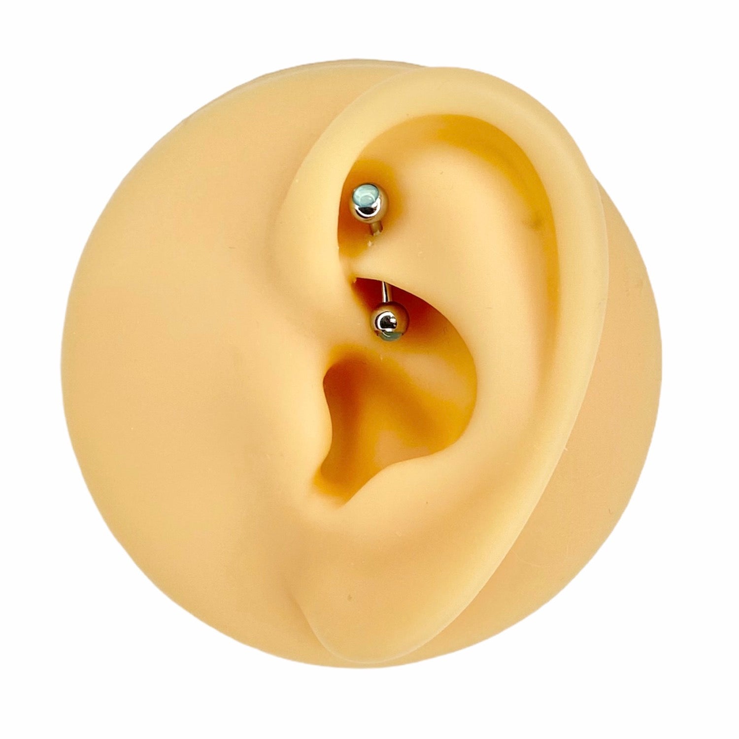 Blue Illuminating Double End Curved Barbell image 0