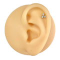 Silver Triple Stone Flat Back Stud image 0