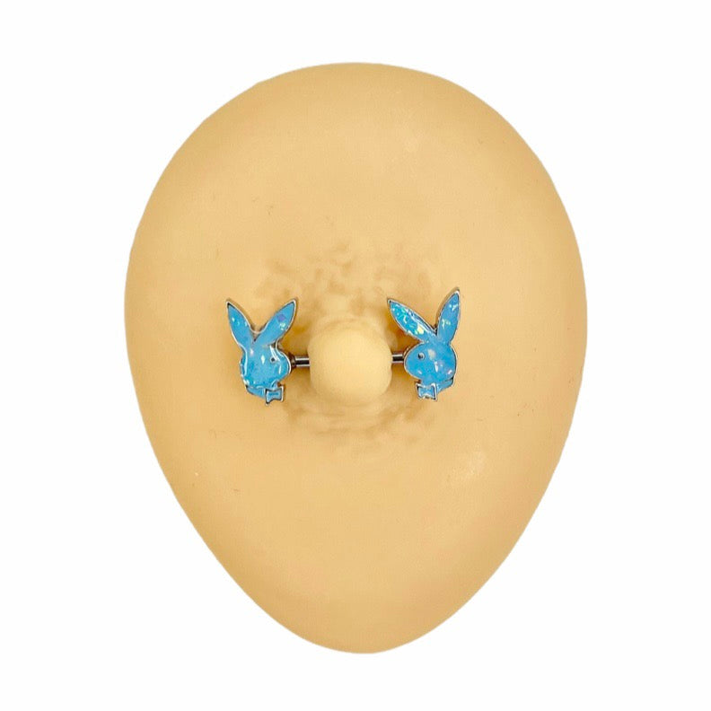 Blue Opal Glitter Playboy Nipple Bar image 0