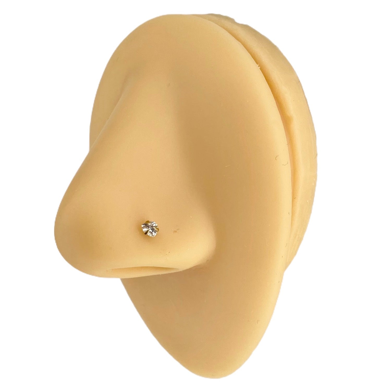 Gold Cubic Zirconia Heart Nose Stud image 0