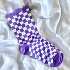 Purple Checkered Socks image 1