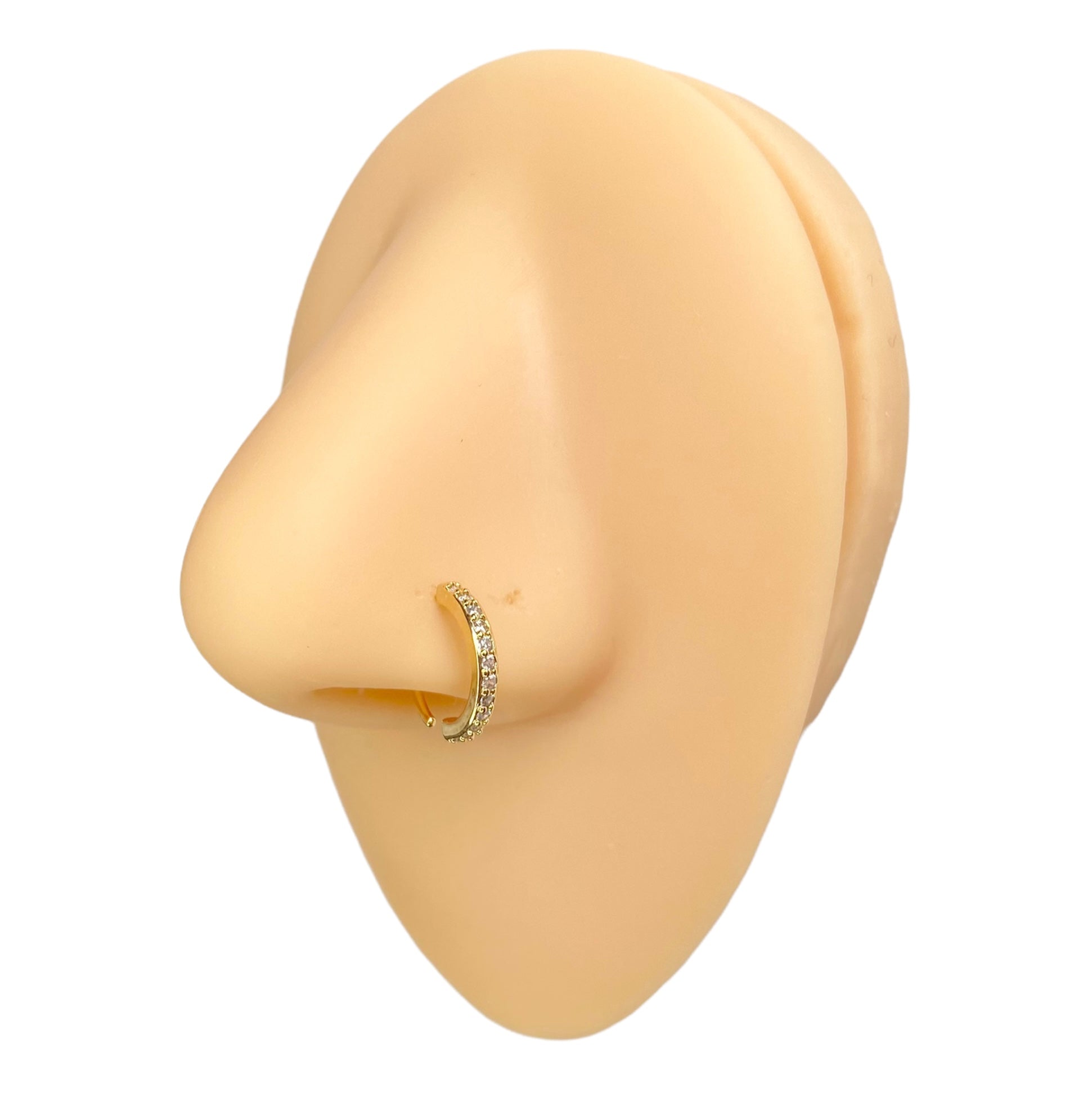 Gold CZ Embedded Bendable Hoop image 0