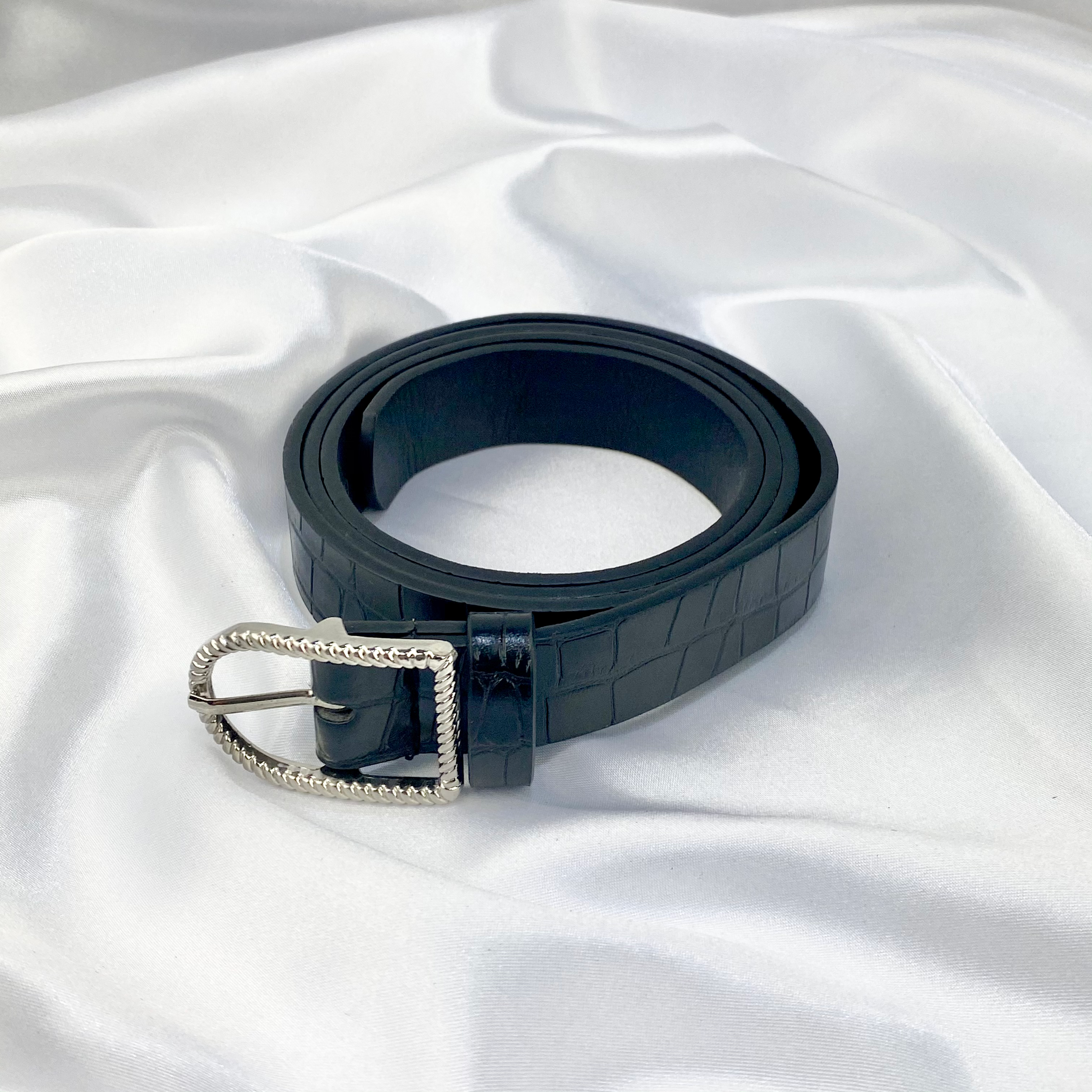 Black Croc Buckle Belt image 0