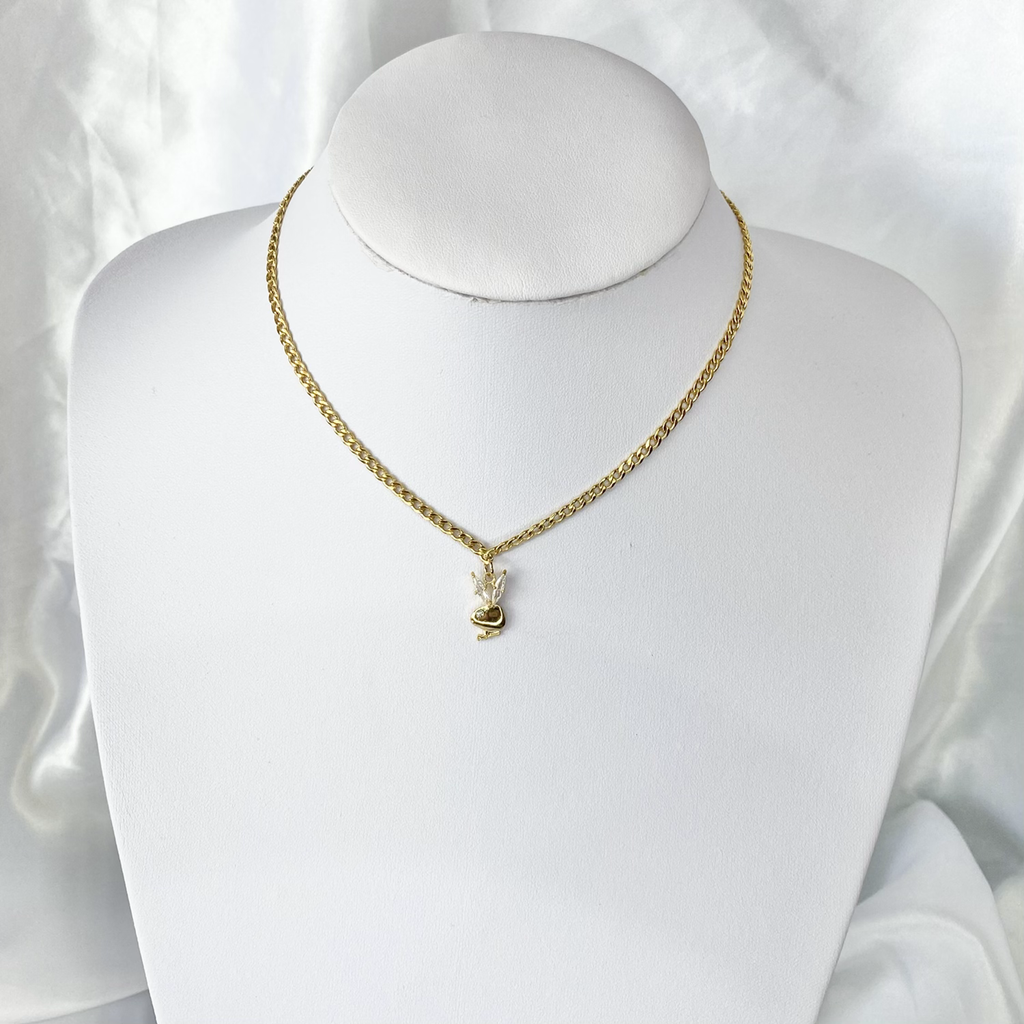 Gold CZ Ear Playboy Necklace image 1