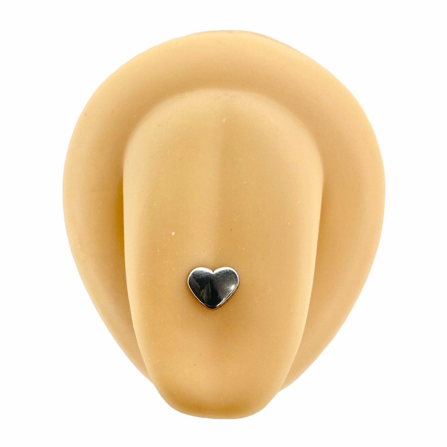 Silver Heart Top Tongue Bar image 0