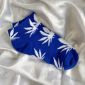 Dark Blue & White Weed Leaf Socks image 0