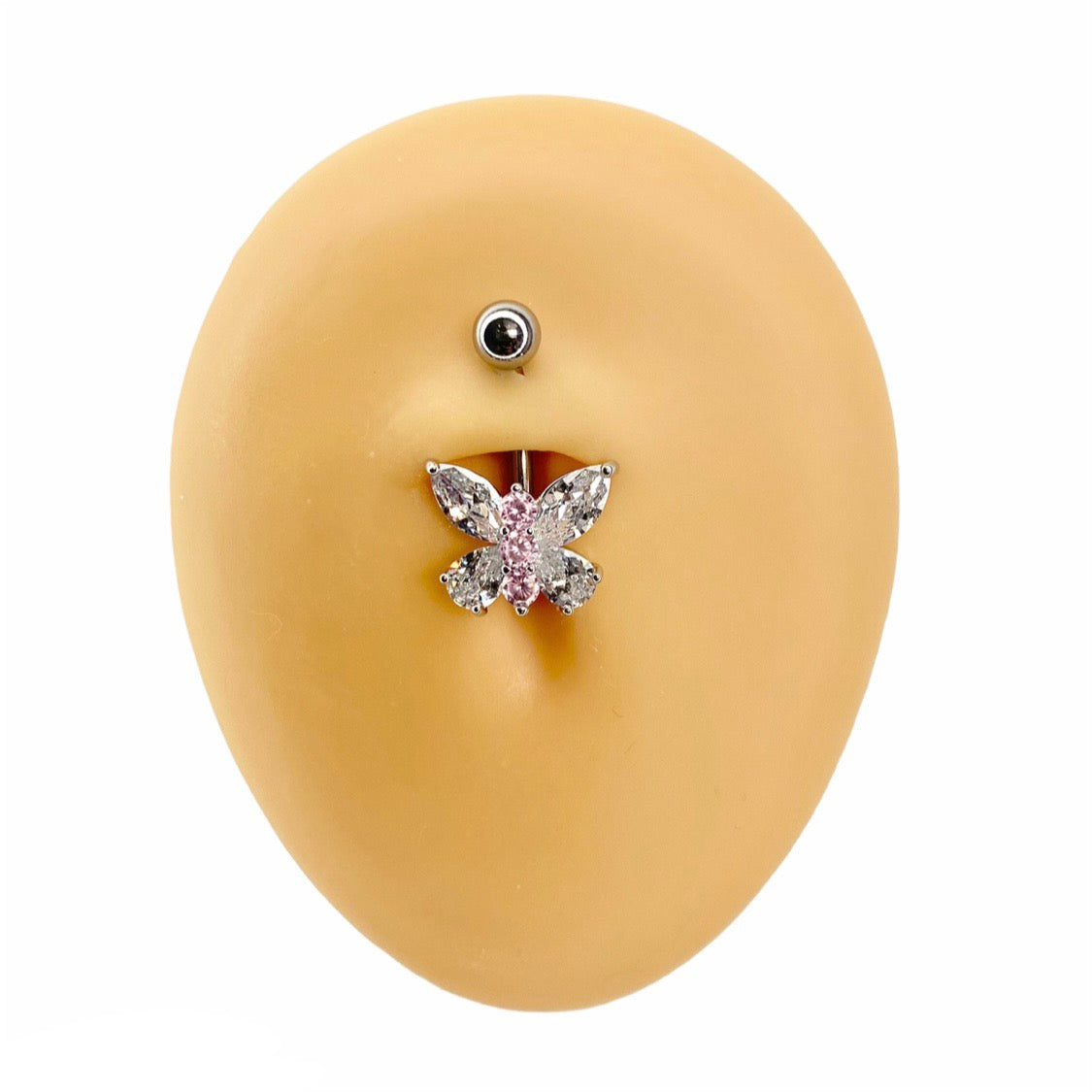 Silver Bling Butterfly Belly Bar  image 0