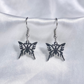Silver Tribal Butterfly Earrings image 0