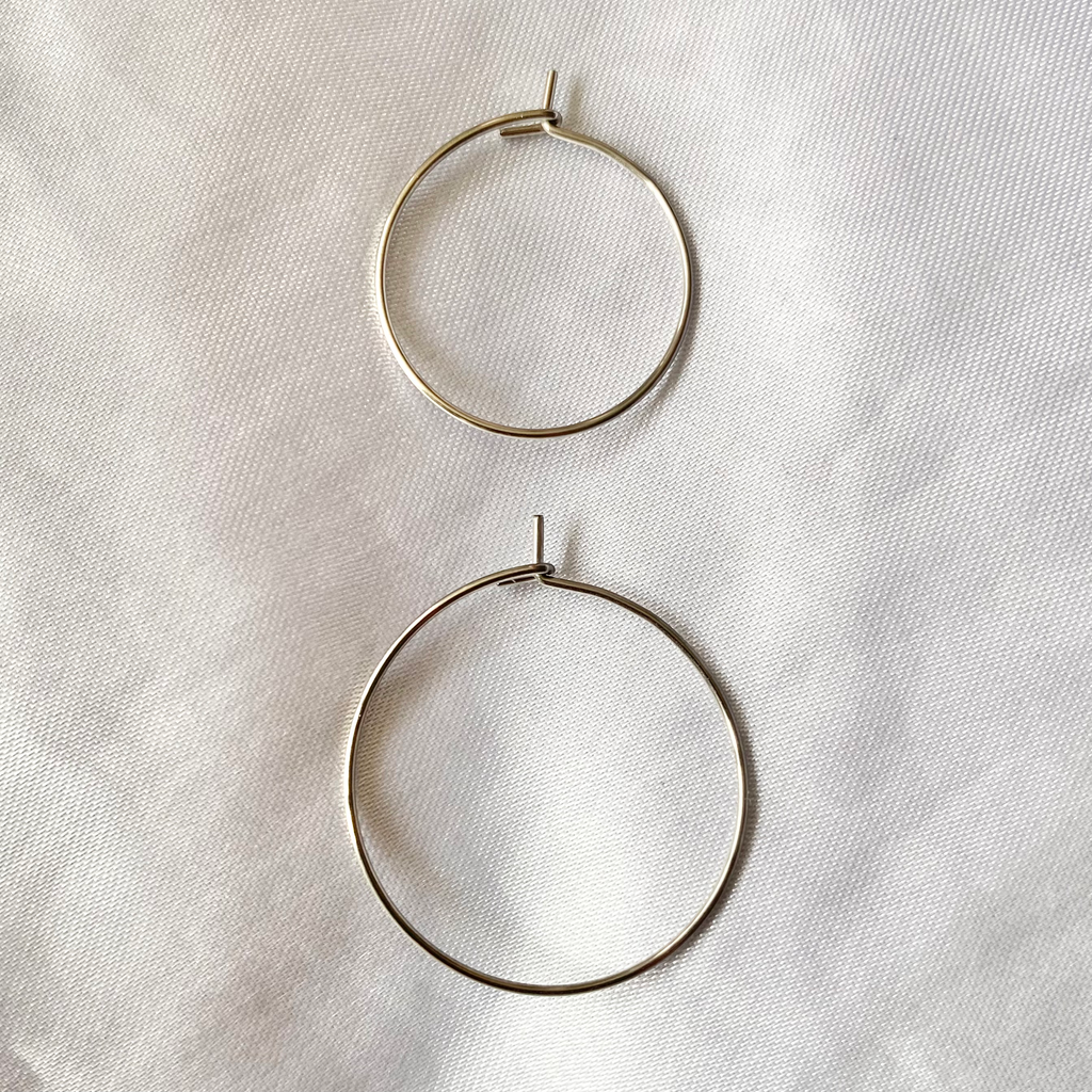 Blue AB Sequin Heart Hoop Earrings image 1