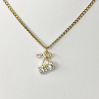Gold CZ Bling Cherry Necklace image 0
