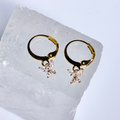 Gold Mini Cubic Zirconia Butterfly Earrings image 0