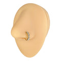 Gold 7 Crystal Gem Nose Hoop image 0