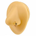 Gold Clear Crystal Center Flower Hoop image 0