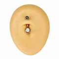 White Opal Glitter Belly Bar  image 0