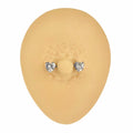 Silver Cubic Zirconia Heart Nipple Bar image 0