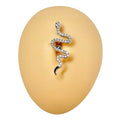 Silver CZ Snake Reverse Belly Bar  image 0