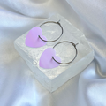 White AB Sequin Heart Hoop Earrings image 0