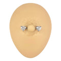 Silver CZ Heart Nipple Bar image 0