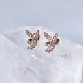Rose Gold CZ Paved Playboy Stud Earrings image 0