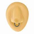 Green Opalites Paved Septum Clicker Hoop  image 0