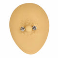 Gold Cubic Zirconia Prong Nipple Bar image 0