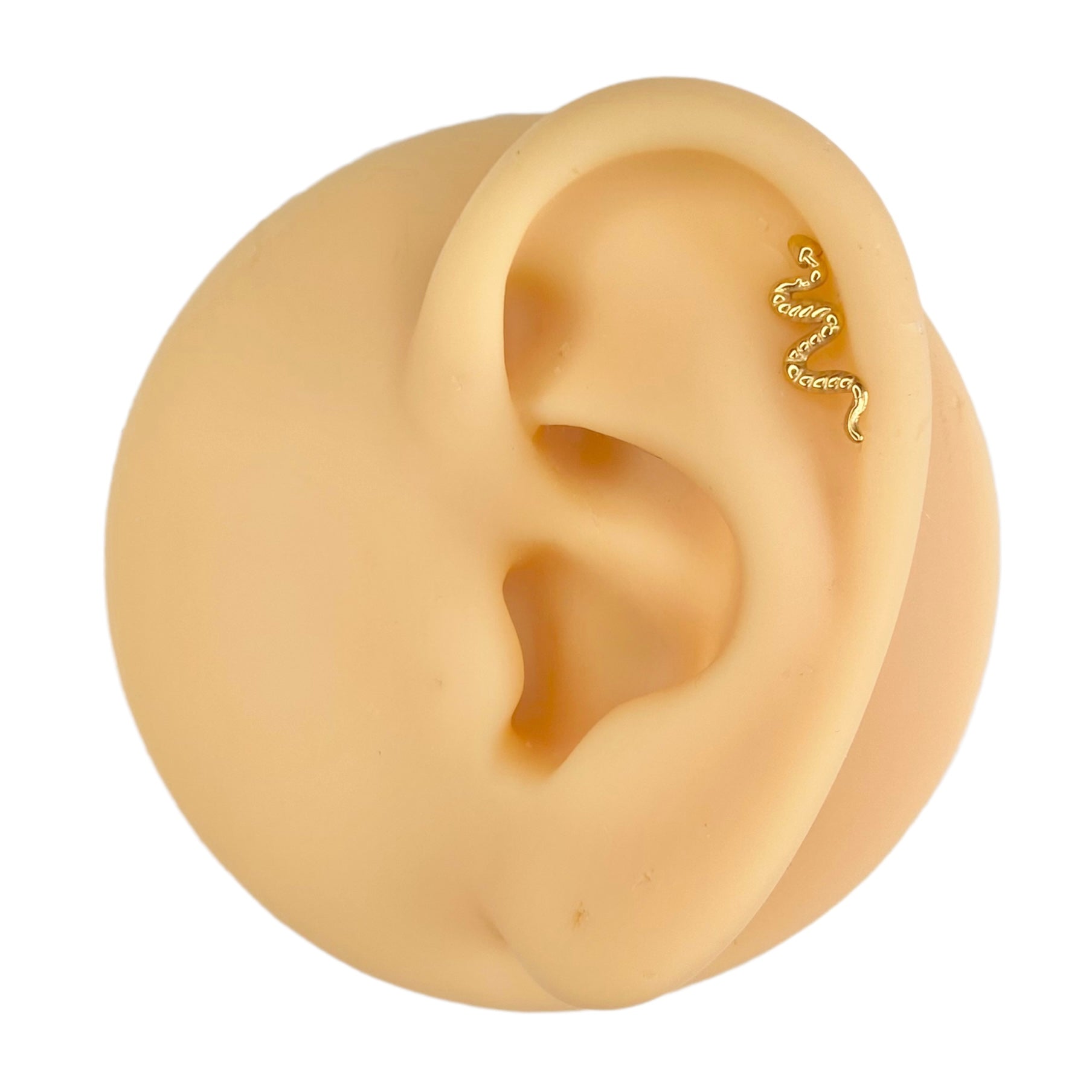 Gold Snake Titanium Flat Back Stud image 0