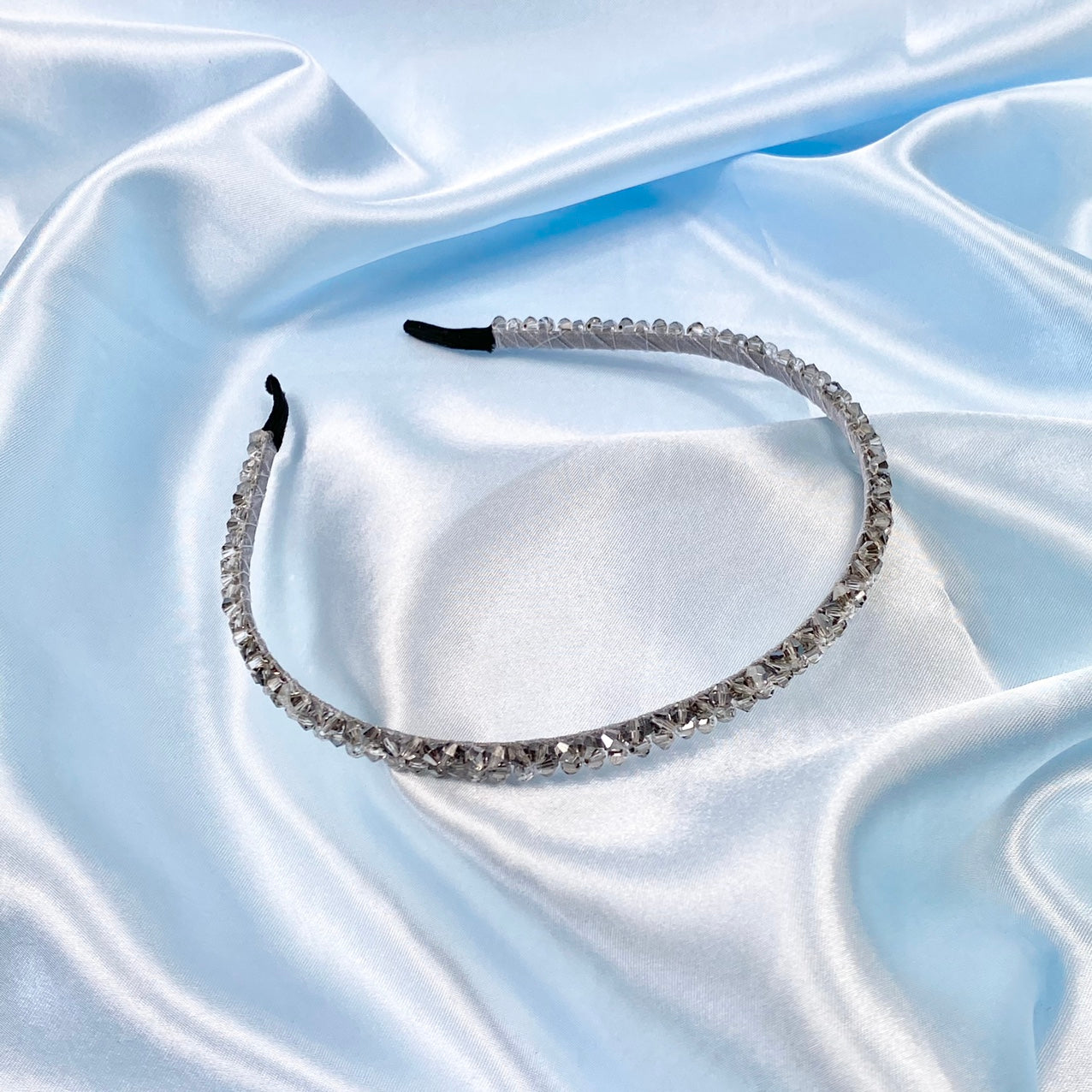 Grey Thin Bead Headband image 0