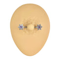 Silver Tanzanite Cubic Zirconia Flower Nipple Bar image 0