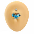 Blue Large CZ Butterfly Belly Bar  image 0