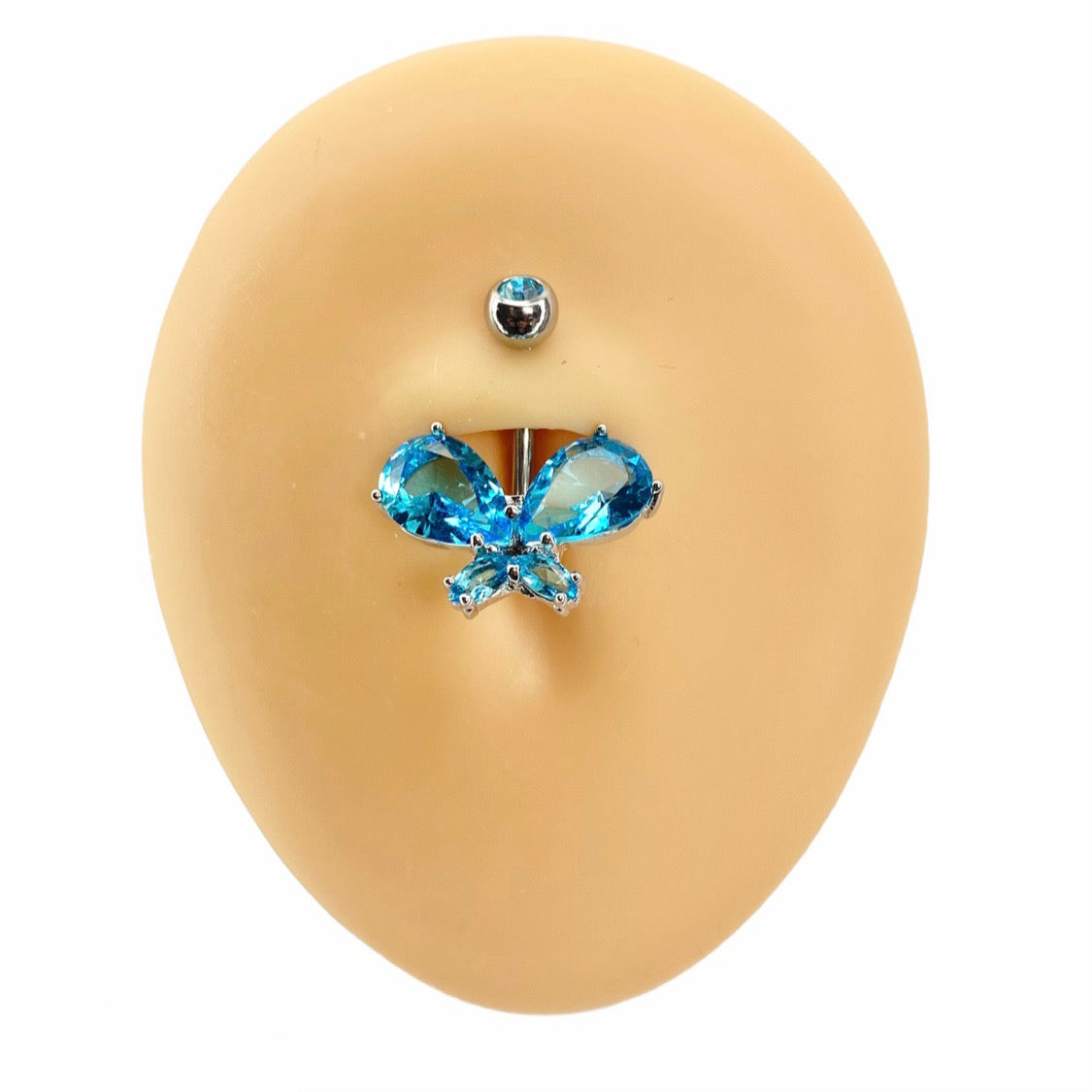 Blue Large CZ Butterfly Belly Bar  image 0