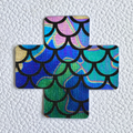 Black Holographic Scale Cross Nipple Covers image 0