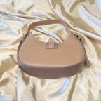 Camel & Mocha Buckle Front Shoulder Bag image 3