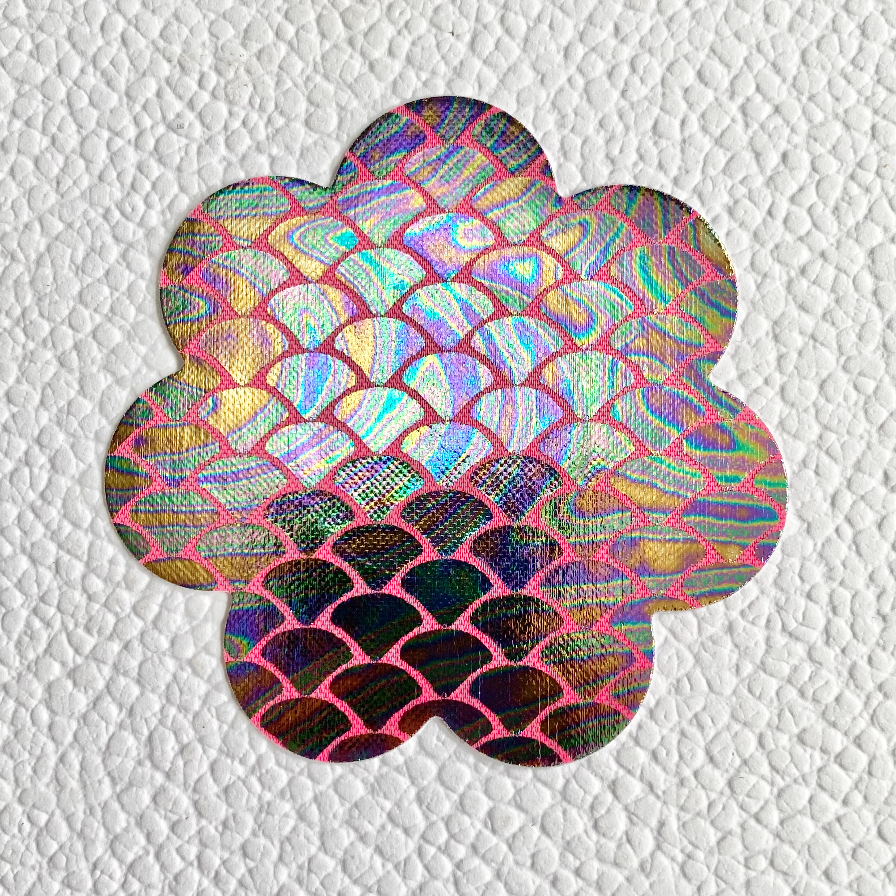 Oil Spill Holographic Scale Flower Nipple Covers image 0