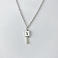 White Enamel Playboy Key Necklace image 0